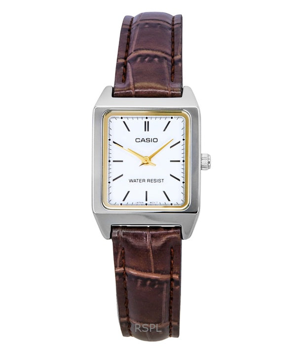 Casio Standard Analog Leather Strap White Dial Quartz LTP-V007L-7E2 Womens Watch