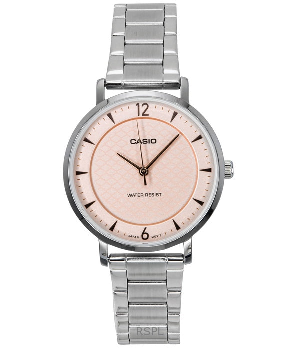 Casio Standard Analog Stainless Steel Salmon Dial Quartz LTP-VT04D-4A Women's Watch