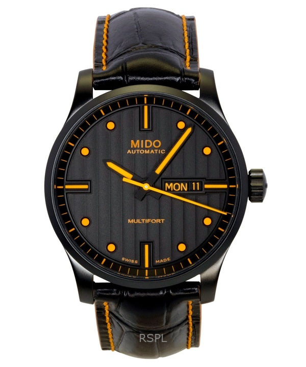 Mido Multifort Special Edition Leather Strap Black Dial Automatic M005.430.36.051.80 100M Men's Watch With Extra Strap