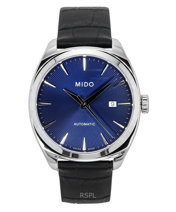 Mido Belluna Royal Gent Black Leather Strap Blue Dial Automatic M024.507.16.041.00 Men's Watch
