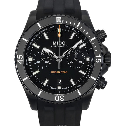 Mido Ocean Star Chronograph Rubber Strap Black Dial Automatic Diver's M026.627.37.051.00 200M Men's Watch
