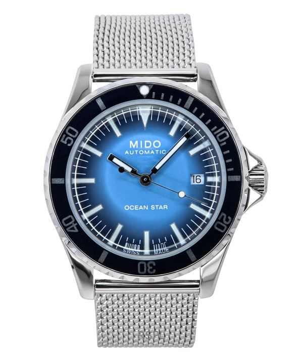 Mido Ocean Star Tribute Blue Dial Automatic Diver's M026.807.11.041.01 200M Men's Watch With Extra Strap