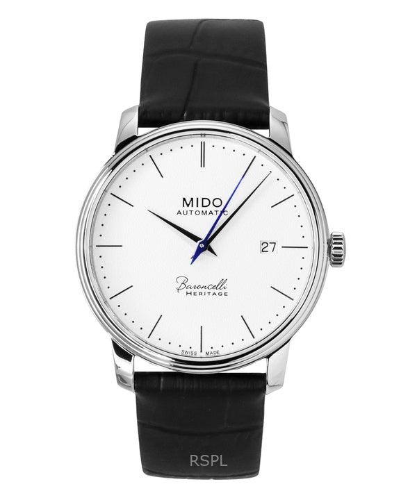 Mido Baroncelli Heritage Leather Strap White Dial Automatic M027.407.16.010.00 Men's Watch
