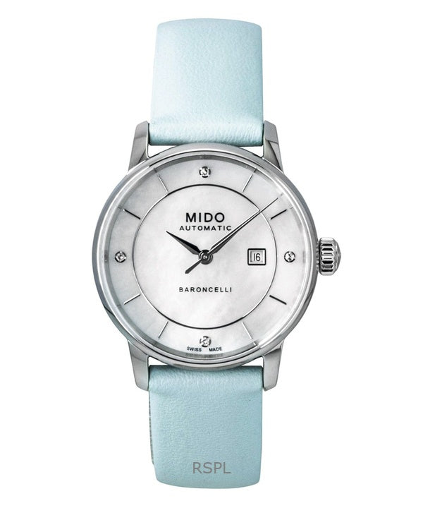 Mido Baroncelli Special Edition Diamond MOP Dial Automatic M037.207.16.106.00 Women's Watch With Extra Straps