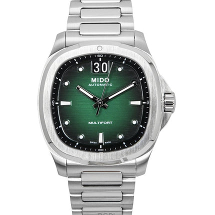 Mido Multifort TV Big Date Stainless Steel Green Dial Automatic M049.526.11.091.00 100M Men's Watch