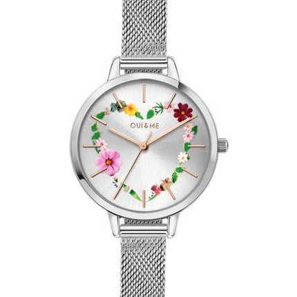 Oui & Me Petite Fleurette Silver Dial Stainless Steel Quartz ME010006 Women's Watch