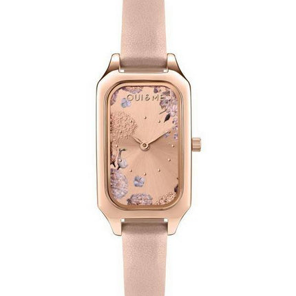Oui & Me Finette Rose Gold Sunray Dial Leather Strap Quartz ME010120 Women's Watch