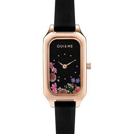 Oui & Me Finette Black Dial Leather Strap Quartz ME010126 Women's Watch