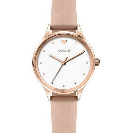 Oui & Me Bichette White Dial Leather Strap Quartz ME010167 Women's Watch