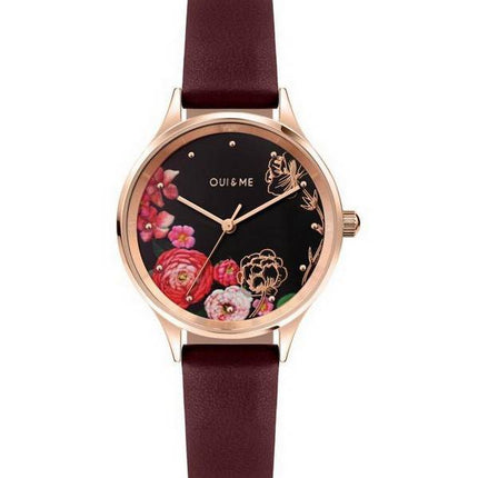 Oui & Me Minette Black Dial Leather Strap Quartz ME010173 Women's Watch