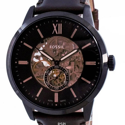 Fossil Townsman Brown Dial Automatic Skeleton ME3155 Men's Watch