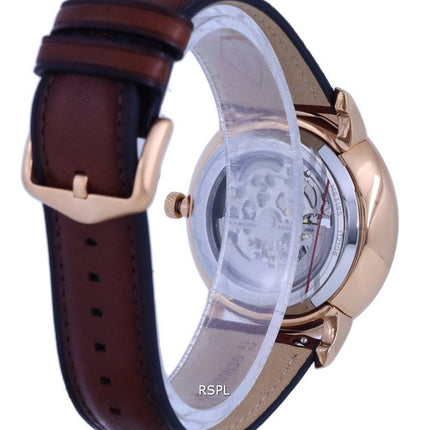 Fossil Neutra Skeleton Leather Black Dial Automatic ME3195 Mens Watch