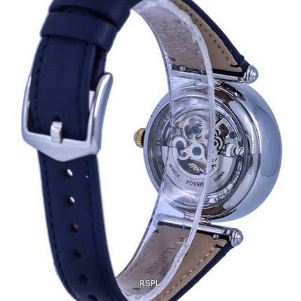 Fossil Lyric Crystal Accents Leather Skeleton Dial Automatic ME3199 Womens Watch