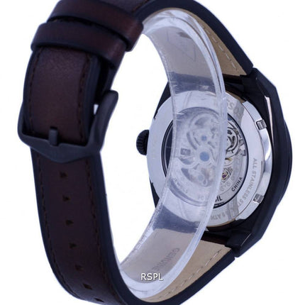 Fossil Everett Skeleton Stainless Steel Brown Dial Automatic ME3207 Mens Watch