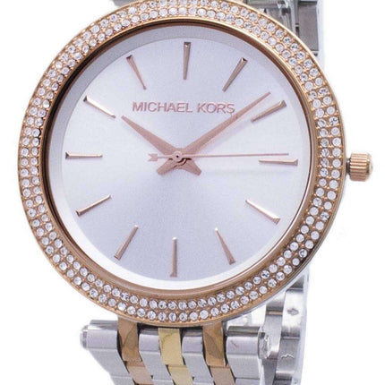 Michael Kors Silver Dial Tri-tone Crystals MK3203 Women's Watch