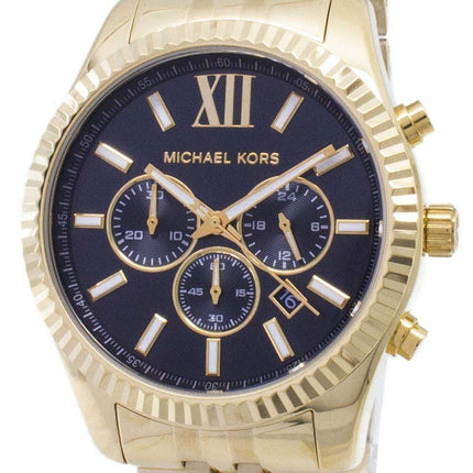 Michael Kors Lexington Chronograph Black Dial Gold-tone MK8286 Men's Watch