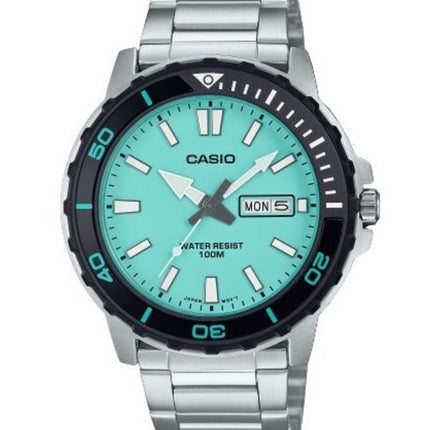 Casio Standard Analog Stainless Steel Turquoise Dial Quartz MTD-125D-2A2V 100M Men's Watch