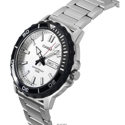 Casio Standard Analog Stainless Steel Silver Dial Quartz MTD-125D-7AV 100M Men's Watch