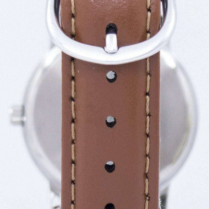 Casio Quartz Silver Dial Brown Leather MTP-1095E-7BDF MTP1095E-7BDF Men's Watch