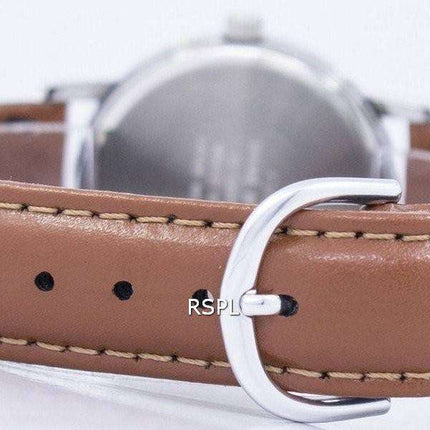 Casio Quartz Silver Dial Brown Leather MTP-1095E-7BDF MTP1095E-7BDF Men's Watch