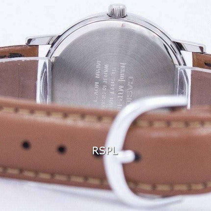 Casio Quartz Silver Dial Brown Leather MTP-1095E-7BDF MTP1095E-7BDF Men's Watch