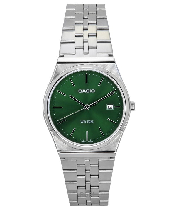 Casio Standard Analog Stainless Steel Green Dial Quartz MTP-B145D-3AV Unisex Watch