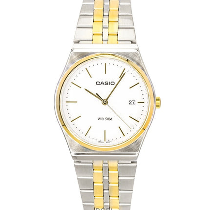 Casio Analog Two Tone Stainless Steel White Dial Quartz MTP-B145SG-7AV Men's Watch