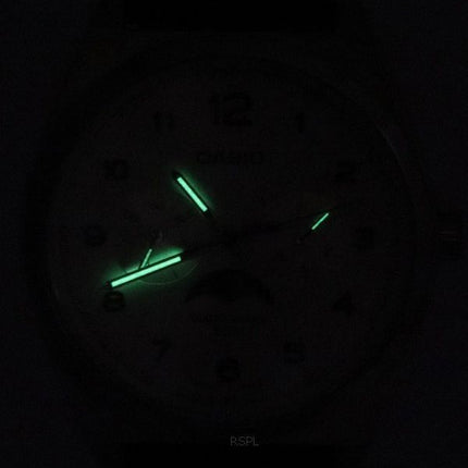 Refurbished Casio Standard Analog Moon Phase White Dial Leather Strap Quartz MTP-M300L-7A MTPM300L-7 Men's Watch