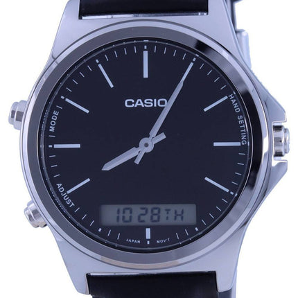 Casio Analog Digital Black Dial Leather Strap MTP-VC01L-1E MTPVC01L-1 Mens Watch