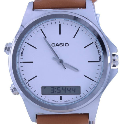 Casio Analog Digital Leather Strap MTP-VC01L-7E MTPVC01L-7 Mens Watch