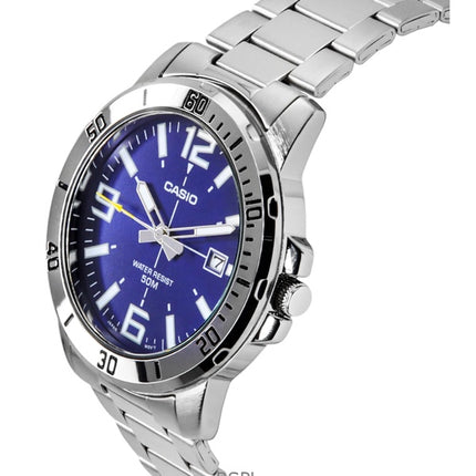 Casio Enticer Analog Stainless Steel Blue Dial Quartz MTP-VD01D-2BV Men's Watch