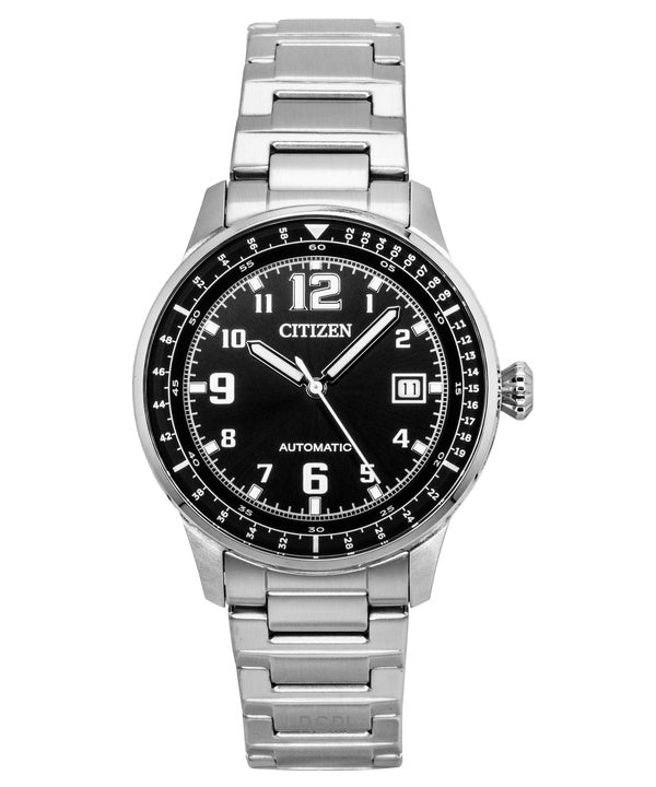 Citizen Urban Military Stainless Steel Black Dial Automatic NJ0190-51E 100M Men's Watch