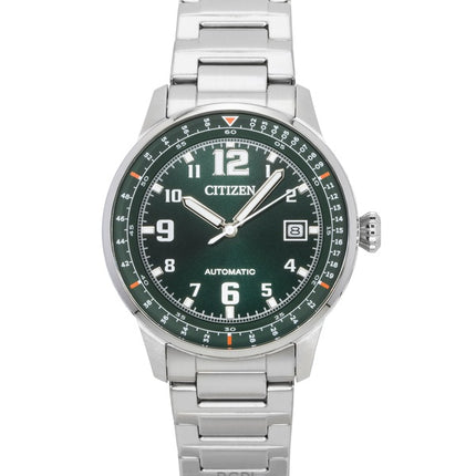 Citizen Urban Military Stainless Steel Green Dial Automatic NJ0190-51X 100M Men's Watch