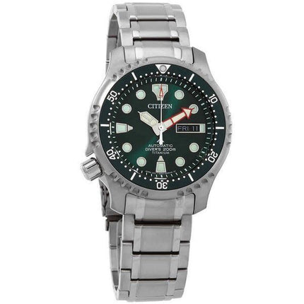 Citizen Promaster Marine Titanium Bracelet Green Dial Automatic Divers NY0100-50X 200M Mens Watch