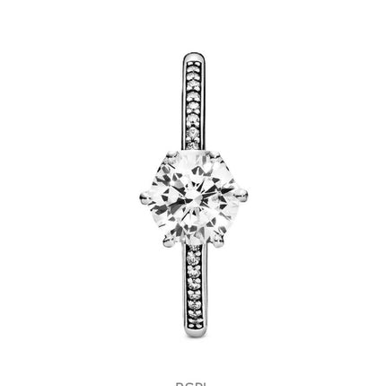 Pandora Sparkling Crown Solitaire Ring With Clear Cubic Zirconia P-198289CZ-54 For Women