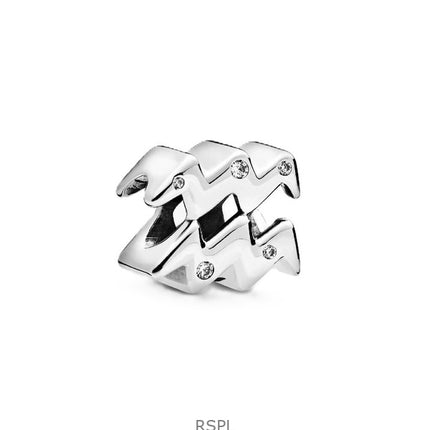 Pandora Sparkling Aquarius Zodiac Charm With Clear Cubic Zirconia P-798415C01 For Women