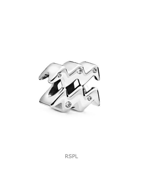 Pandora Sparkling Aquarius Zodiac Charm With Clear Cubic Zirconia P-798415C01 For Women
