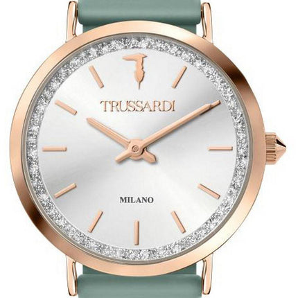 Trussardi T-Motif Silver Dial Rubber Strap Quartz R2451140501 Women's Watch