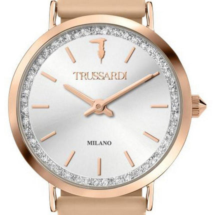 Trussardi T-Motif Silver Dial Rubber Strap Quartz R2451140502 Women's Watch