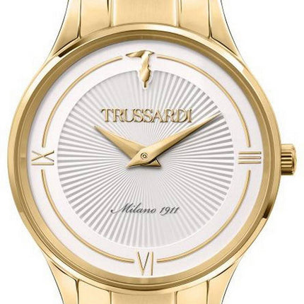 Trussardi Gold Edition White Dial Gold Tone Stainless Steel Quartz R2453149503 Men's Watch