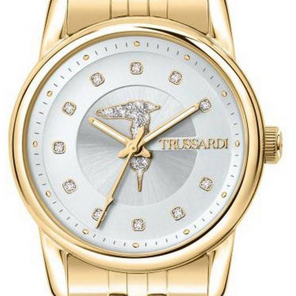 Trussardi T-Joy Crystal Accents Gold Tone Stainless Steel Quartz R2453150501 Women's Watch