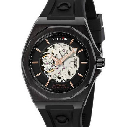 Sector 960 Black Dial Silicon Strap Automatic R3221528001 100M Men's Watch