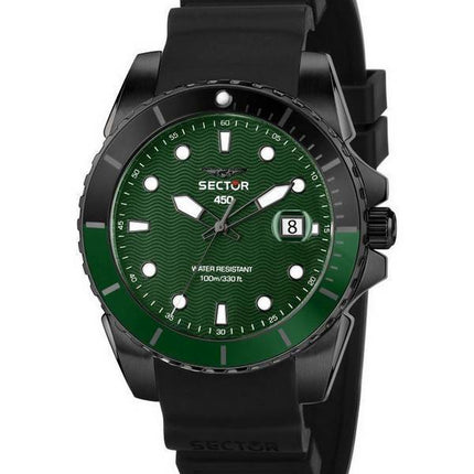 Sector 450 Green Matt Dial Silicon Strap Quartz R3251276001 100M Men's Watch