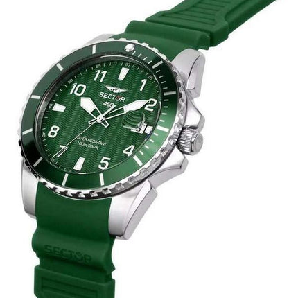 Sector 450 Silicone Strap Green Dial Quartz R3251276004 100M Mens Watch