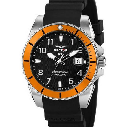 Sector 450 Black Dial Silicon Strap Quartz R3251276005 100M Men's Watch