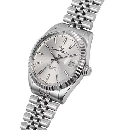 Philip Watch Caribe Urban Stainless Steel Silver Dial Quartz R8253597083 100M Mens Watch