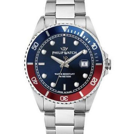 Philip Watch Caribe Sport Stainless Steel Blue Sunray Dial Quartz R8253597090 100M Mens Watch