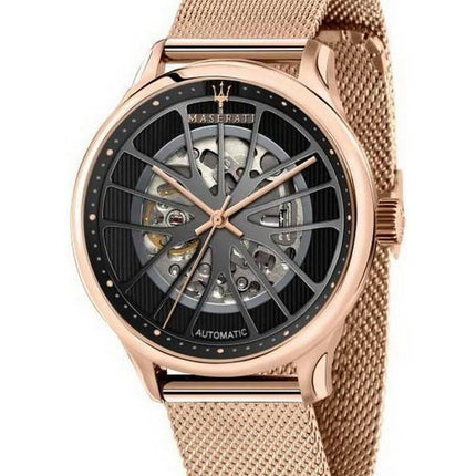 Maserati Gentleman Skeleton Dial Automatic R8823136001 100M Mens Watch
