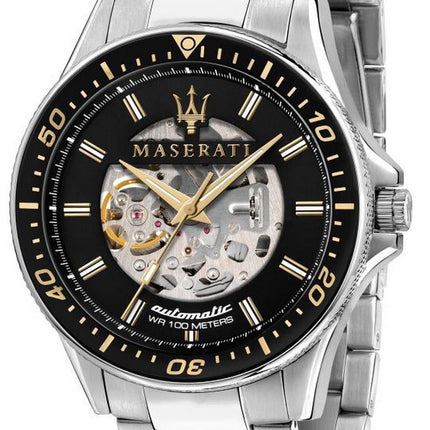 Maserati Sfida Skeleton Black Dial Stainless Steel Automatic R8823140002 100M Men's Watch