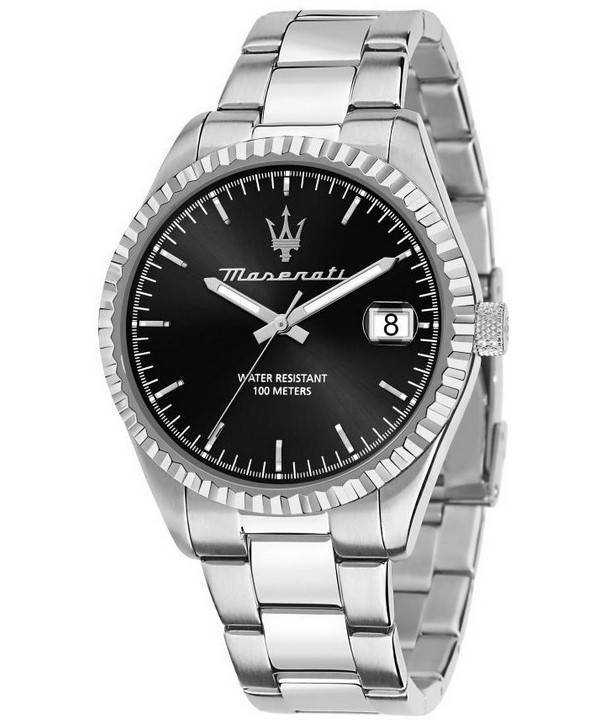 Maserati Competizione Stainless Steel Black Dial Quartz R8853100028 100M Men's Watch
